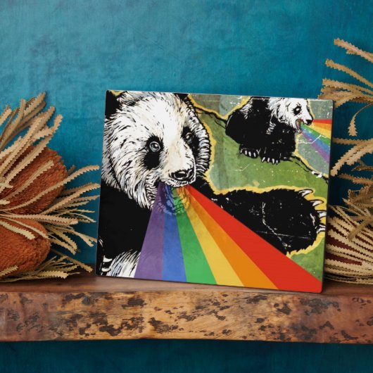 panda-regenboog fotoplaat (Zijkant)
