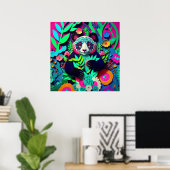 Panda Regenboog Nep Papier Uitknip Poster (Thuiskantoor)