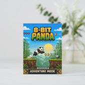 Panda, Retro 8-Bit Pixelkunst Briefkaart (Staand voorkant)