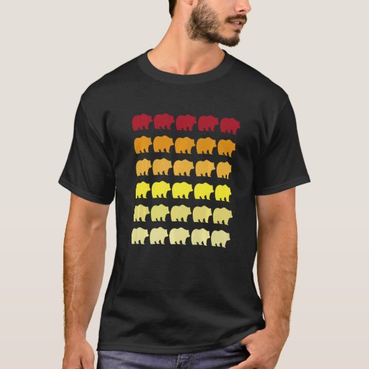 Panda Retro Dierenpatroon T-shirt (Voorkant)