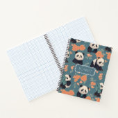 Panda Retro Kleurrijk Gepersonaliseerd Patroon Notitieboek (Binnen)