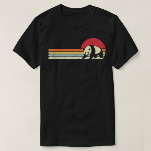 Panda Retro-stijl T-shirt (Design voorkant)