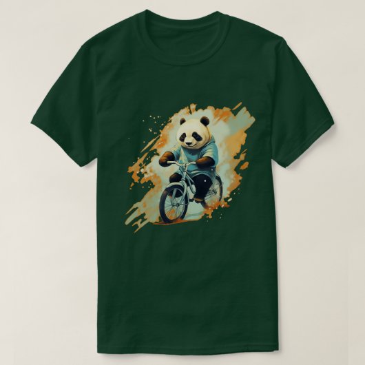 Panda Riding a Bike T-shirt (Design voorkant)