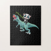Panda Riding A T-Rex Funny Dinosaur Panda Legpuzzel (Verticaal)