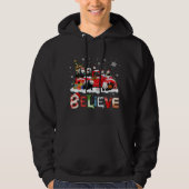 Panda Riding Red Truck - kerstboom Believe Sant Hoodie (Voorkant)