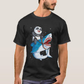 Panda Riding Shark Space Galaxy Jawsome T-shirt (Voorkant)