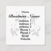 Panda Rock Band Vierkante Visitekaartje (Achterkant)