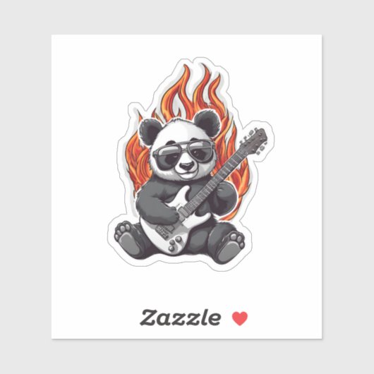 Panda Rock Star Waterdicht Sticker (Vel)