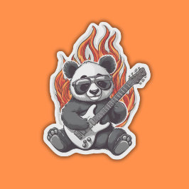 Panda Rock Star Waterdicht Sticker