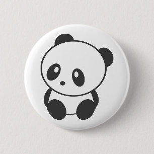 Panda Ronde Button 5,7 Cm