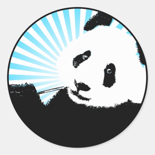 panda. ronde sticker (Voorkant)
