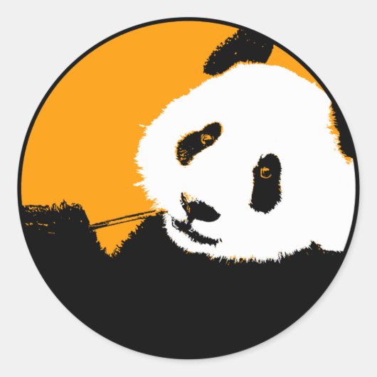 panda. ronde sticker (Voorkant)