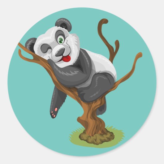 Panda Ronde Sticker (Voorkant)