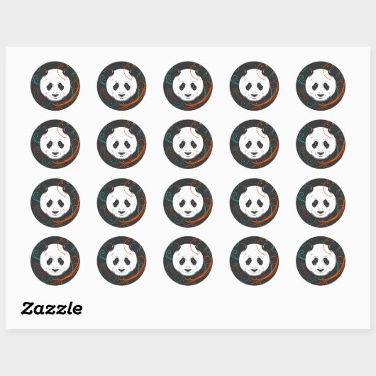Panda Ronde Sticker (Vel)
