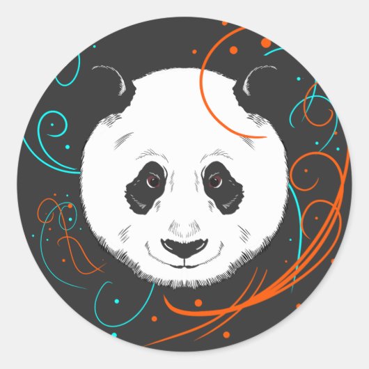 Panda Ronde Sticker (Voorkant)