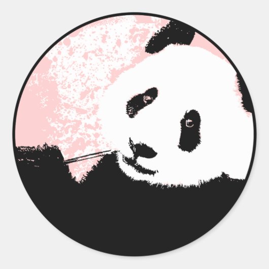 panda. ronde sticker (Voorkant)