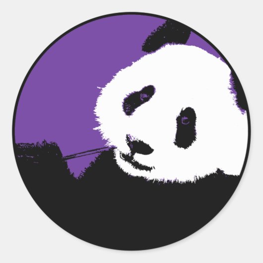 panda. ronde sticker (Voorkant)