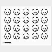 Panda Ronde Sticker - Zwart & Wit Pop Art (Vel)