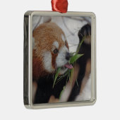 panda rood dier print cute metalen ornament (Rechts)