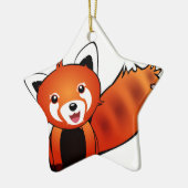 Panda Rouge Keramisch Ornament (Links)