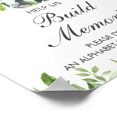 Panda Roze Bloemen Decoreren Baby Blok Douche Spel Poster (Hoek)