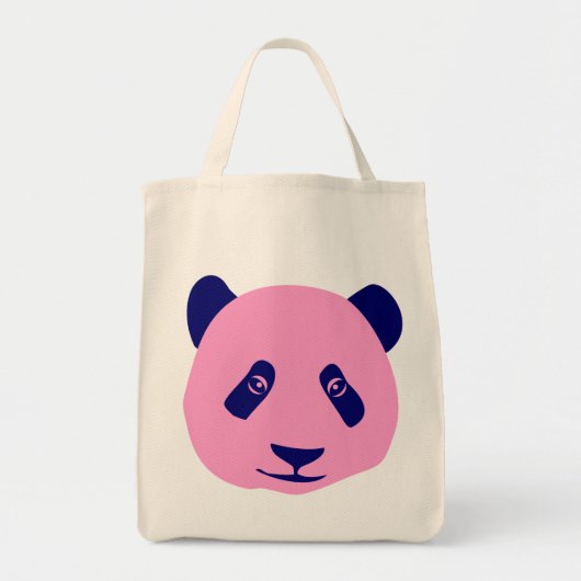 Panda - Roze en Blauw Tote Bag (Voorkant)