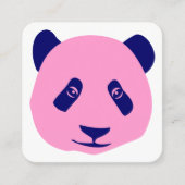 Panda - Roze en Blauw Vierkante Visitekaartje (Voorkant)