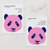 Panda - Roze en Blauw Visitekaartje (Voorkant / Achterkant)