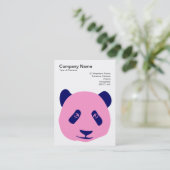 Panda - Roze en Blauw Visitekaartje (Staand voorkant)