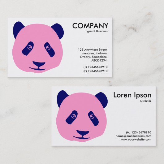 Panda - Roze en Blauw Visitekaartje (Voorkant / Achterkant)