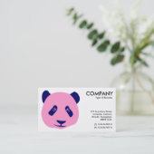 Panda - Roze en Blauw Visitekaartje (Staand voorkant)