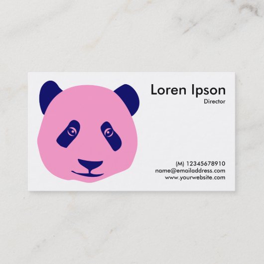 Panda - Roze en Blauw Visitekaartje (Achterkant)