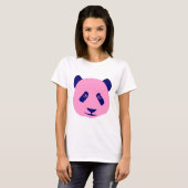 Panda - Roze en donkerblauw T-shirt (Voorkant volledig)
