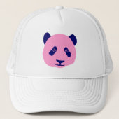 Panda - Roze en donkerblauw Trucker Pet (Voorkant)