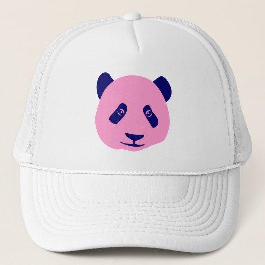 Panda - Roze en donkerblauw Trucker Pet (Voorkant)
