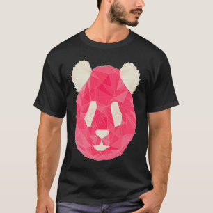 Panda roze veelhoekstijl t-shirt