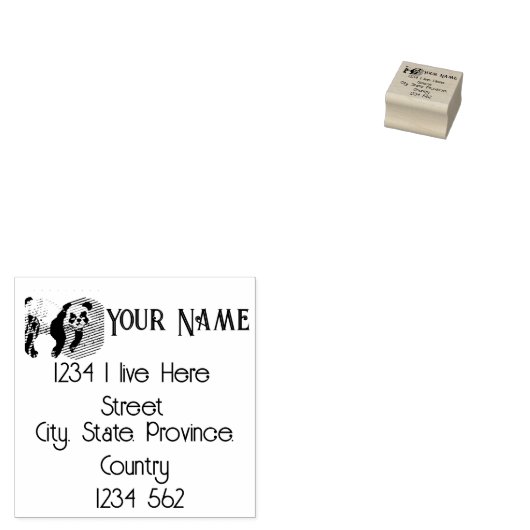 Panda Rubberstempel (Gestempeld)