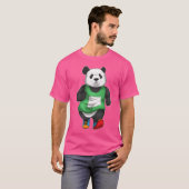 Panda Runner Hardlopen Sport retro T-shirt (Voorkant volledig)