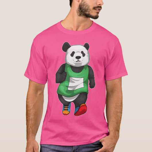 Panda Runner Running Sports retro T-shirt (Voorkant)