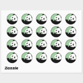 panda. Saaie cirkel. Ronde Sticker (Vel)