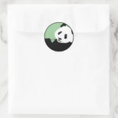 panda. Saaie cirkel. Ronde Sticker (Tas)