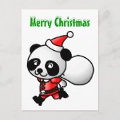 Panda Santa Briefkaart (Voorkant)