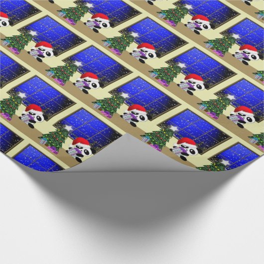 Panda Santa Cadeaupapier (Hoek)