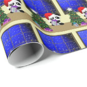 Panda Santa Cadeaupapier (Rol Hoek)