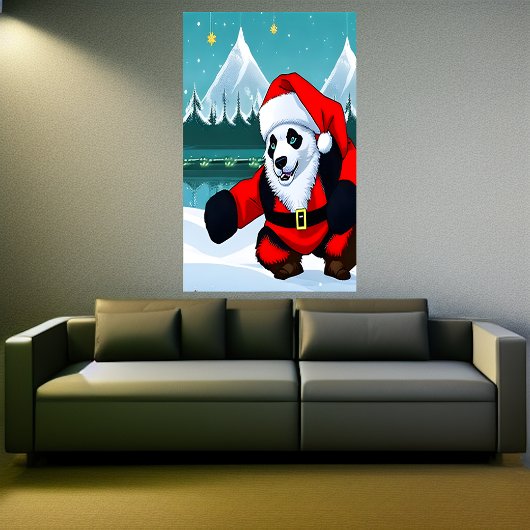 Panda Santa Claus | AI Art Poster