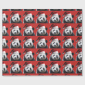 Panda Santa Claus Cadeaupapier (Vlak)