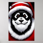 Panda Santa Claus Portrait | AI Art Poster (Voorkant)