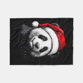 Panda Santa Hat Funny Panda Lovers Christmas Xmas Fleece Deken (Voorkant (Horizontaal))