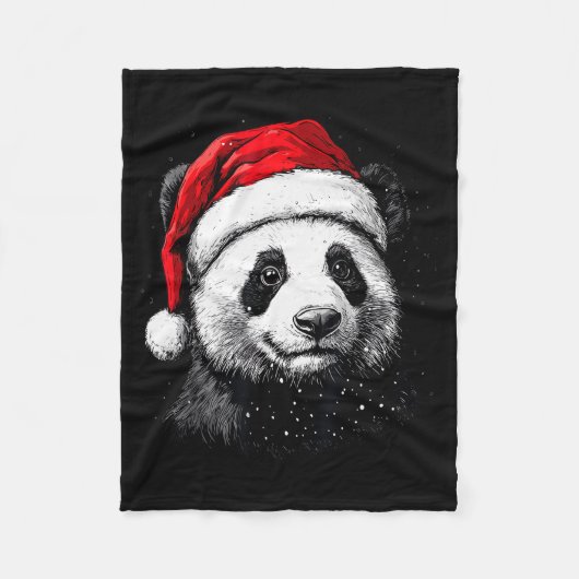 Panda Santa Hat Funny Panda Lovers Christmas Xmas Fleece Deken (Voorkant)