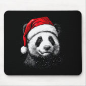 Panda Santa Hat Funny Panda Lovers Christmas Xmas Muismat (Voorkant)